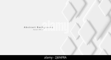 Abstract web background, white mono chrome rhombus create texture. Vector illustration Stock Vector