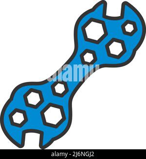 Bike Spanner Icon. Editable Bold Outline With Color Fill Design. Vector Illustration. Stock Vector