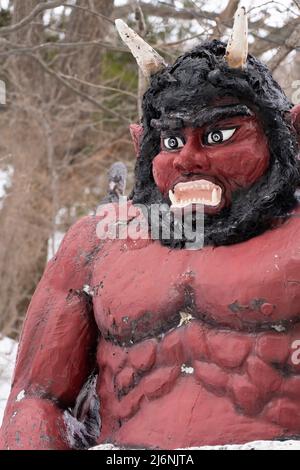 Statue of an 'oni' demon at Noboribetsu Onsen, Hokkaido, Japan Stock Photo