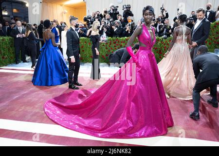 Anok Yai attends The 2022 Met Gala Celebrating 'In America: An Anthology of Fashion' at The Metropolitan Museum of Art on May 02, 2022 in New York City, USA. Photo by DNphotography/ABACAPRESS.COM Stock Photo