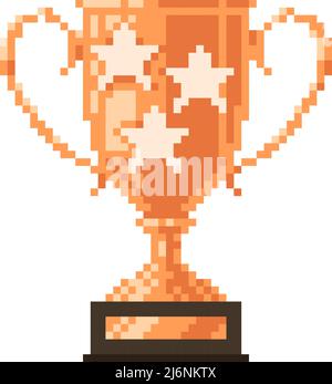 Pixel art bronze cup award trophy icon Stock Vector Image & Art - Alamy