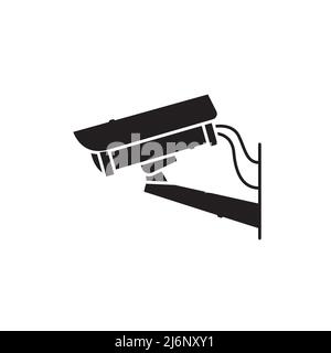 Surveillance camera olor line icon. Pictogram for web page, mobile app, promo. UI UX GUI design element. Editable stroke. Stock Vector