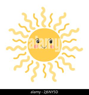 Shining Sun. Smiling smiley face. Stock Vector