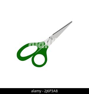 Closed Scissors in Doodle style. A school tool for cutting and creativity. A simple drawing is drawn by hand. Isolated on a white background. Color ve Stock Vector