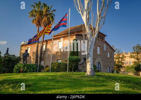 La Masia, former residence of the young soccer players of the FC Barcelona youth academy, located next to the Camp Nou (Barcelona, Catalonia, Spain) Stock Photo