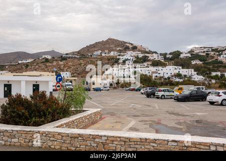 Ios, Greece - September 19, 2020: Chora town on Ios Island. Cyclades, Greece Stock Photo