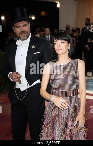 David Harbour and Lily Allen attend The 2022 Met Gala Celebrating 'In America: An Anthology of Fashion' at The Metropolitan Museum of Art on May 02, 2022 in New York City, USA. Photo by DNphotography/ABACAPRESS.COM Stock Photo