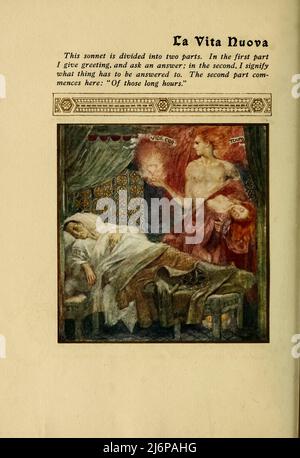 The new life of Dante Alighieri; by Dante Alighieri, 1265-1321; translated into English by Dante Gabriel Rossetti, 1828-1882; and illustrated by Evelyn Paul, Publication date 1915 Publisher Coventry George G. Harrap. La Vita Nuova (The New Life) or Vita Nova (Latin title) is a text by Dante Alighieri published in 1294. It is an expression of the medieval genre of courtly love in a prosimetrum style, a combination of both prose and verse. Stock Photo