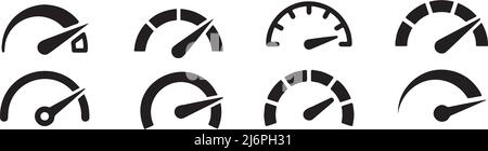 set of auto mobile speed meters fast displays fuel indicator Stock Vector