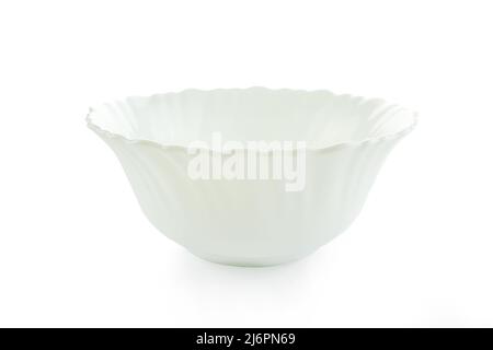 One empty ceramic bowl isolated on white background Stock Photo