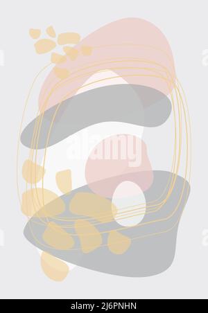 Abstract background. Hand-drawn doodles of various shapes, lines, spots, drops, curves. Modern modern trendy vector illustrations. Stock Vector
