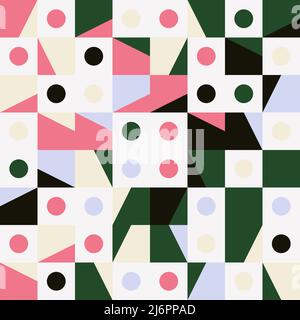 Abstract vector pattern artwork made with various geometry shapes and elements. Geometric design graphics for poster, cover, art, presentation, prints Stock Vector