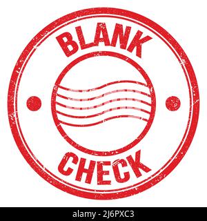 BLANK CHECK text written on red round postal stamp sign Stock Photo