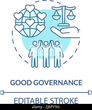 Good governance turquoise concept icon Stock Vector