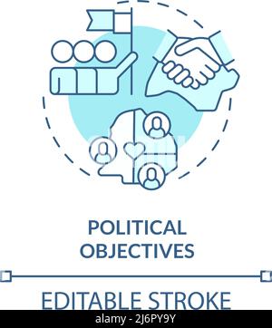Political objectives turquoise concept icon Stock Vector