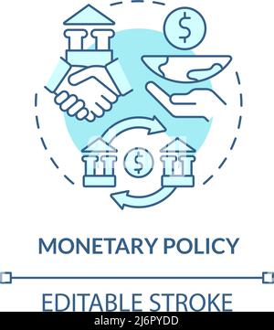 Monetary policy turquoise concept icon Stock Vector