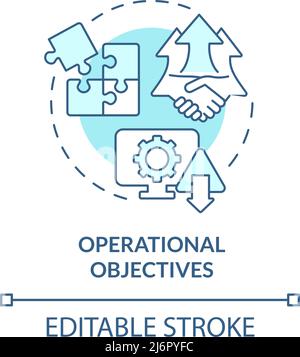 Operational objectives turquoise concept icon Stock Vector