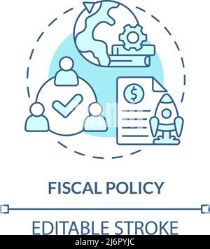 Fiscal policy turquoise concept icon Stock Vector