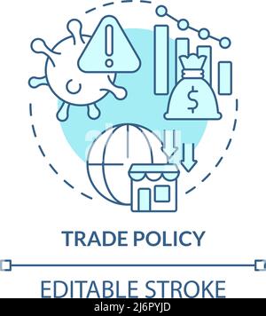 Trade policy turquoise concept icon Stock Vector