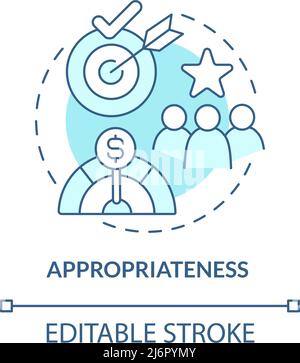 Appropriateness turquoise concept icon Stock Vector