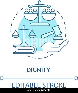 Dignity turquoise concept icon Stock Vector
