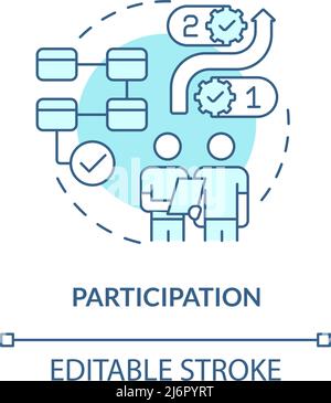 Participation turquoise concept icon Stock Vector