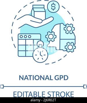 National GDP turquoise concept icon Stock Vector