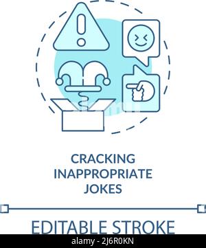 Cracking inappropriate jokes turquoise concept icon Stock Vector