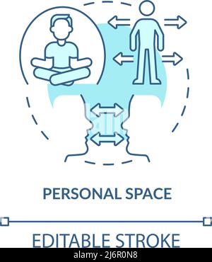 Personal space turquoise concept icon Stock Vector
