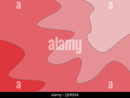 abstract illustration of three vertical wavy lines and four bands of reds Stock Photo