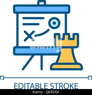 Business strategy pixel perfect RGB color icon Stock Vector