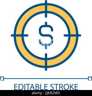 Financial goal pixel perfect RGB color icon Stock Vector