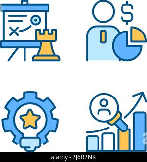 Successful business formula pixel perfect linear icons set Stock Vector ...