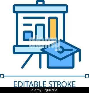 Business training pixel perfect RGB color icon Stock Vector