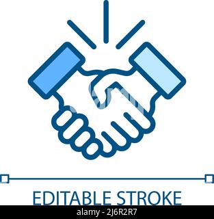 Handshake pixel perfect RGB color icon Stock Vector