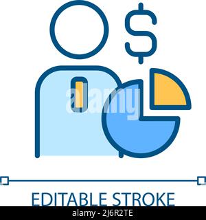 Shareholder pixel perfect RGB color icon Stock Vector