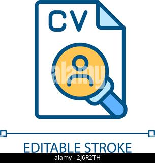 Recruitment pixel perfect RGB color icon Stock Vector