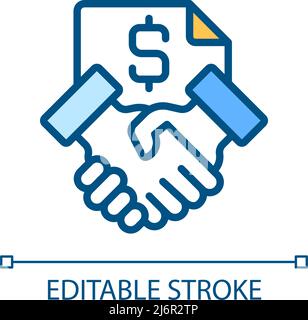 Contract pixel perfect RGB color icon Stock Vector