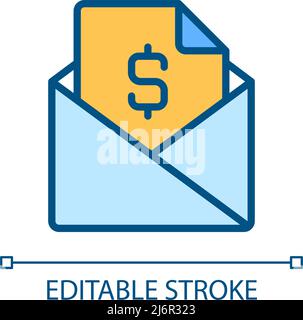 Mailing pixel perfect RGB color icon Stock Vector