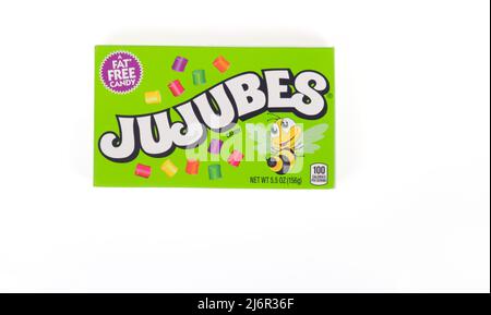 Box of JUJUBES fat free candy by Heide Candy Company, a subsidiary of Ferrara Candy Company Stock Photo