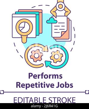 Performs repetitive jobs concept icon Stock Vector