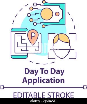 Day to day application concept icon Stock Vector
