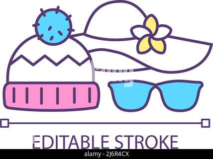 Accessories for every season RGB color icon Stock Vector