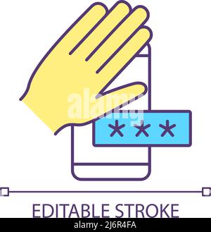 Protecting cell phone privacy RGB color icon Stock Vector