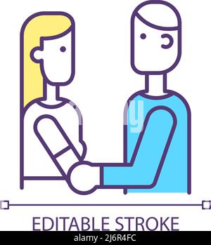 Maintaining healthy relationships with partner RGB color icon Stock Vector