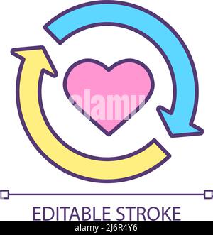 Exchanging love RGB color icon Stock Vector