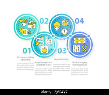 Machine learning use circle infographic template Stock Vector