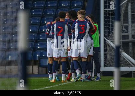 West Bromwich Albion players celebrate Mo Faal #40 of West Bromwich Albion goal to make it 2-0 in West Bromwich, United Kingdom on 5/3/2022. (Photo by Gareth Evans/News Images/Sipa USA) Stock Photo