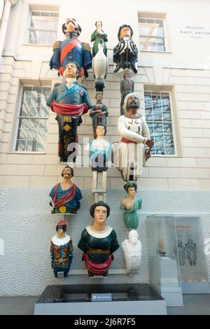 Ship figureheads at the National Maritime Museum, Greenwich, London, England, United Kingdom Stock Photo