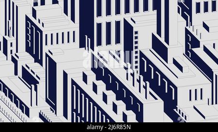 Abstract city composition of urban environment multi-storey buildings, factories and roads, industrial architectural fantasy vector background Stock Vector